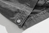 RT No. 5571 GRAY MANDARIN COLLAR DENIM JK & WIDE STRAIGHT JEANS