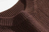 RT No. 5570 BROWN KNITTED ROUND NECK PULLOVER SWEATER